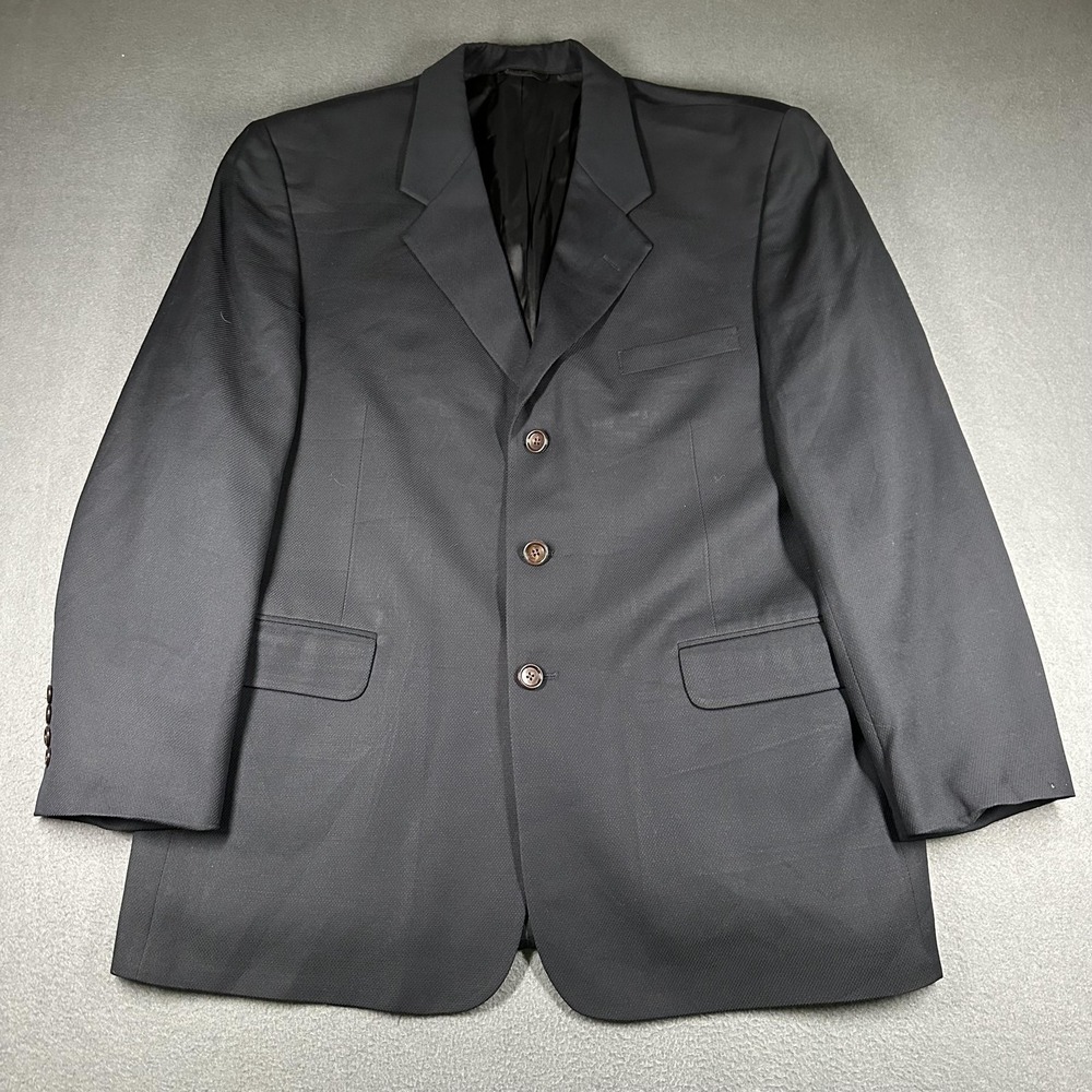 Fioravanti Soft Suit Jacket Mens 46 Black 3 Button Long Sleeve‎ Blazer Made USA
